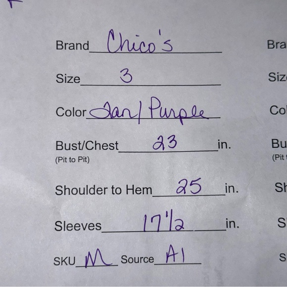 Chico’s Paisley Button Front Tunic Blouse 3 Purple Teal Boho Lightweight - Picture 7 of 7